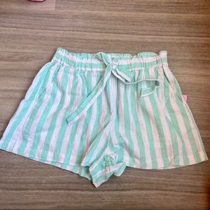 RARE Stoney Clover Lane Green Striped Shorts
